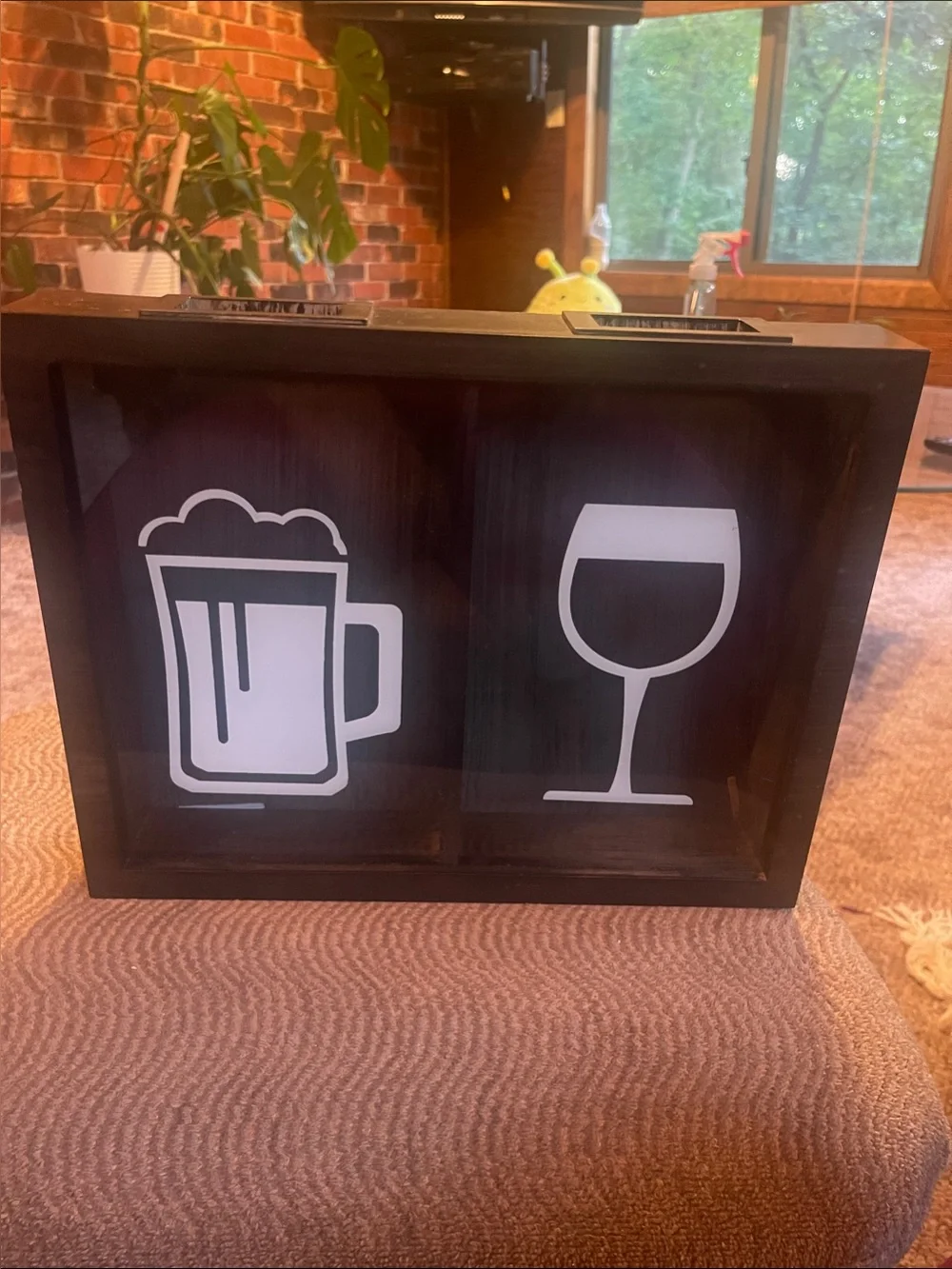 Beverage Wall Display - Brown with White Glass & Beer Icons